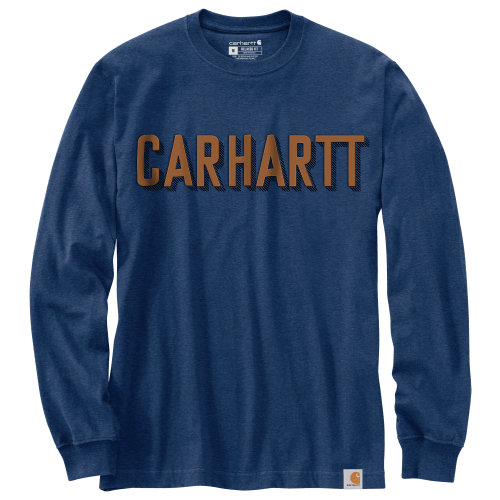 Carhartt Block Logo Graphic Relaxed Fit Heavyweight Long-Sleeve T-Shirt ...